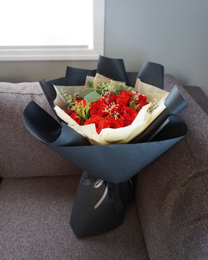 "You are my Valentine" Handpicked Premium Rose Bouquet